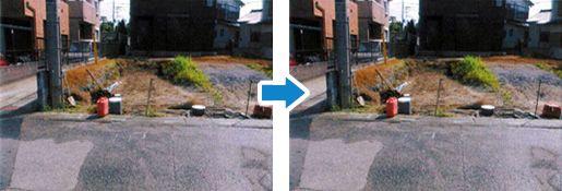 土間コンクリート工事とカーポートの設置工事の様子